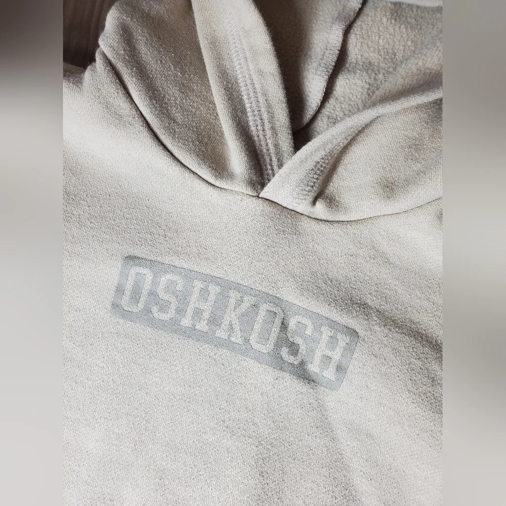 OshKosh B'gosh Beige Cream Fleece Pullover Hoodie Toddler Boy NWOT
